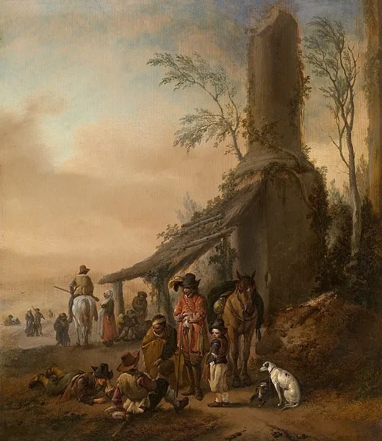 The Rider's Halting Place, by Philips Wouwerman, oil, 1653