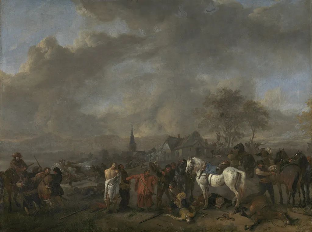 The victory of the peasants, by Philips Wouwerman, oil, 1650