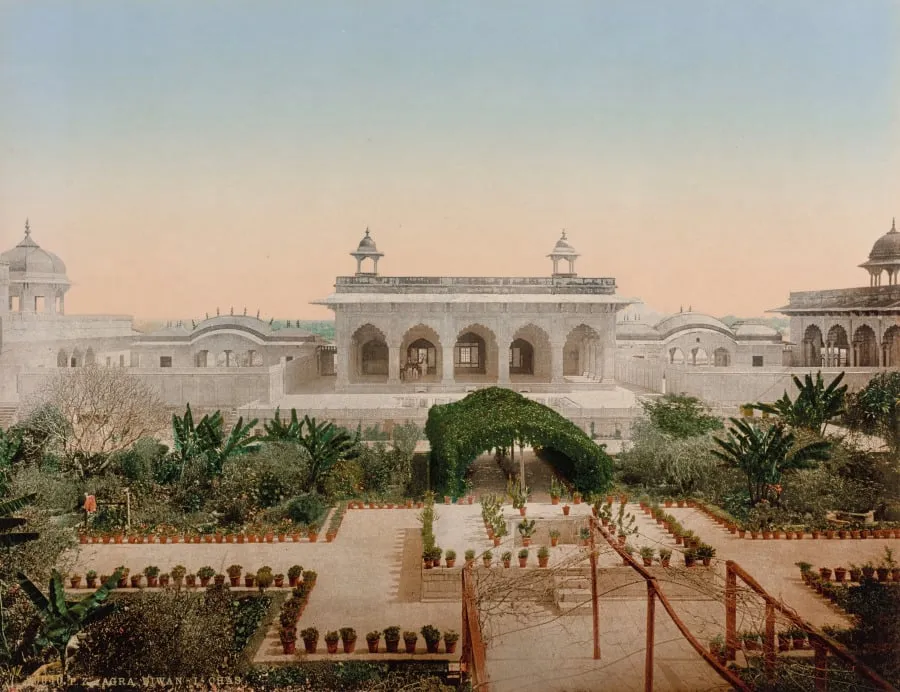 Agra. Diwan-i-Chas, by Photoglob Co., 1890