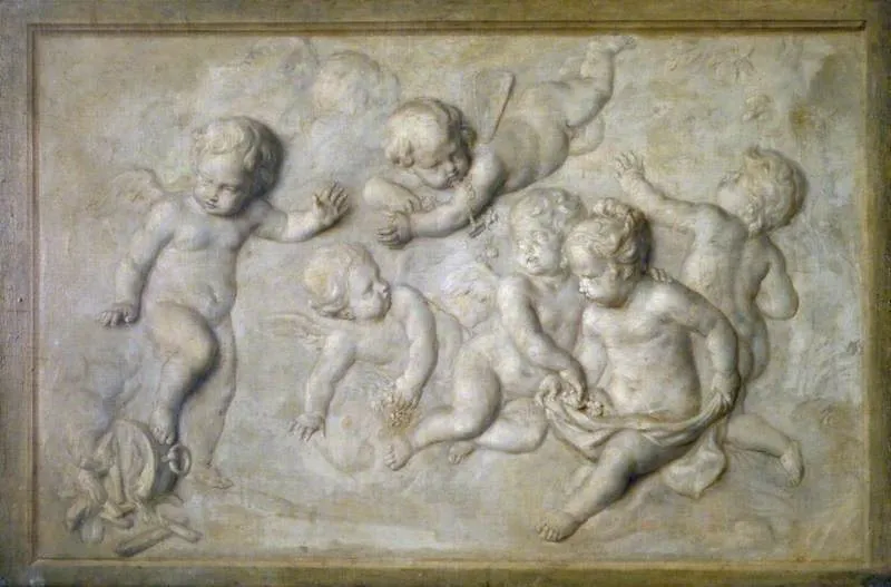 Cupids Playing, by Piat Joseph Sauvage, oil, 1800