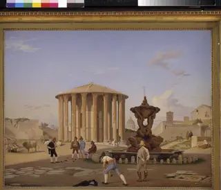 Piazza della Bocca della Verità with the so-called Vesta Temple in Rome