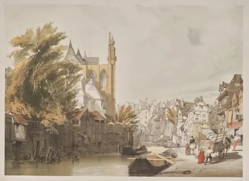 Picturesque Architecture in Paris, Ghent, Antwerp, Rouen:  Rue du Rivage, Abbeville, France
