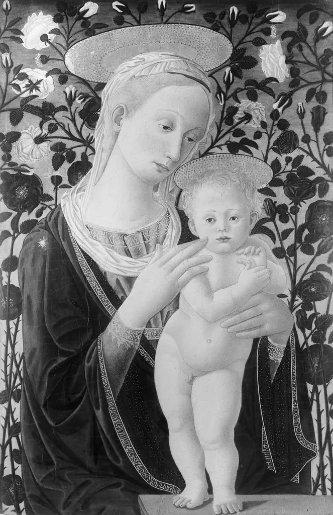 Maria with the Child in front of a Rose Hedge, by Pier Francesco Fiorentino