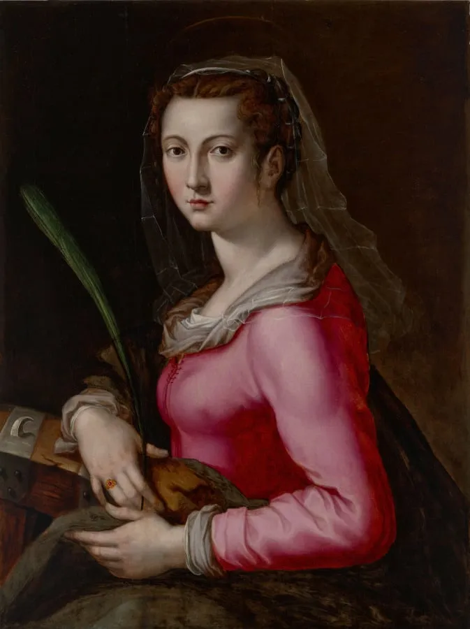 Portrait of a Woman as Saint Catherine, by Pier Francesco Foschi, unspecified, 1560