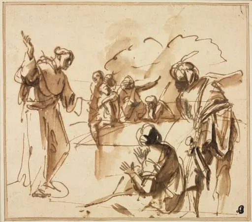 A Monk Preaching, by Pier Francesco Mola