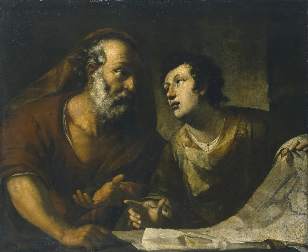 Geographer, by Pier Francesco Mola, oil, 1650
