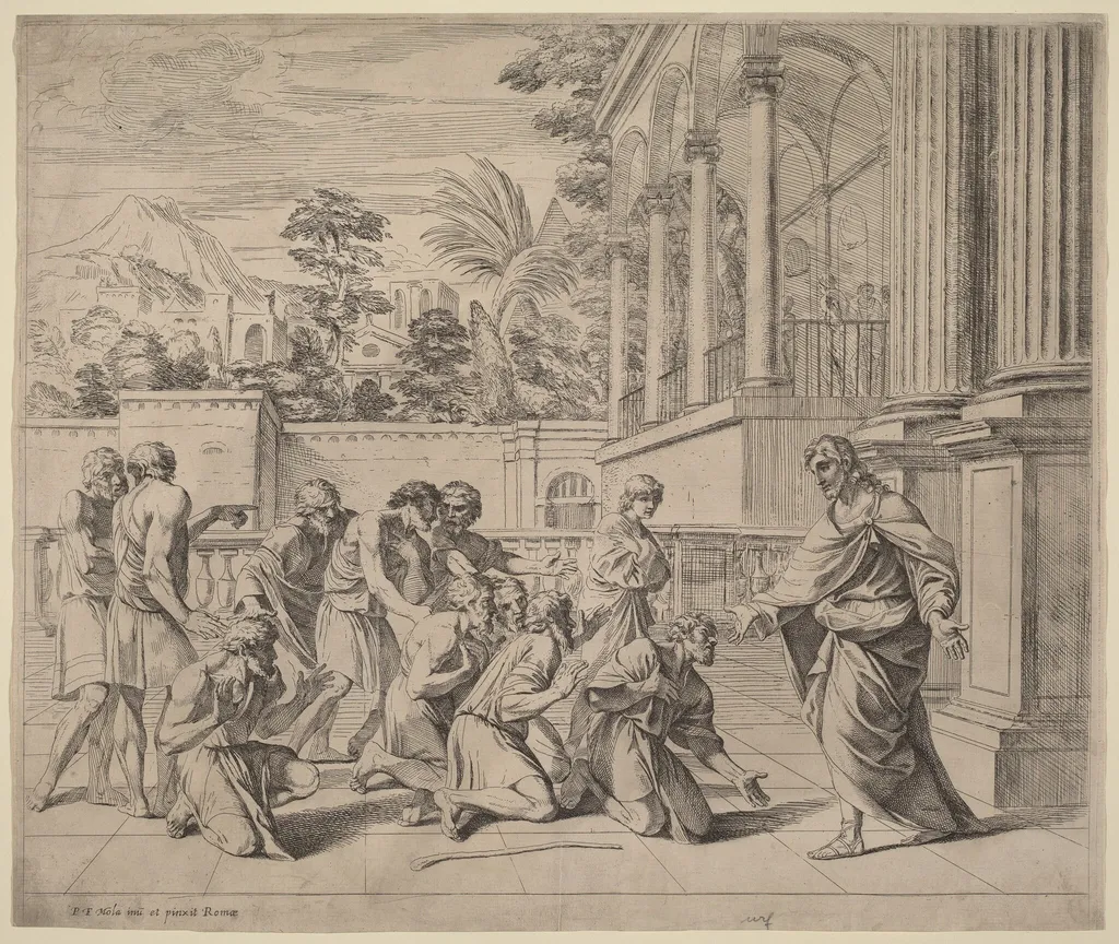Joseph Identifying Himself to His Brothers, by Pier Francesco Mola, ink, 1639