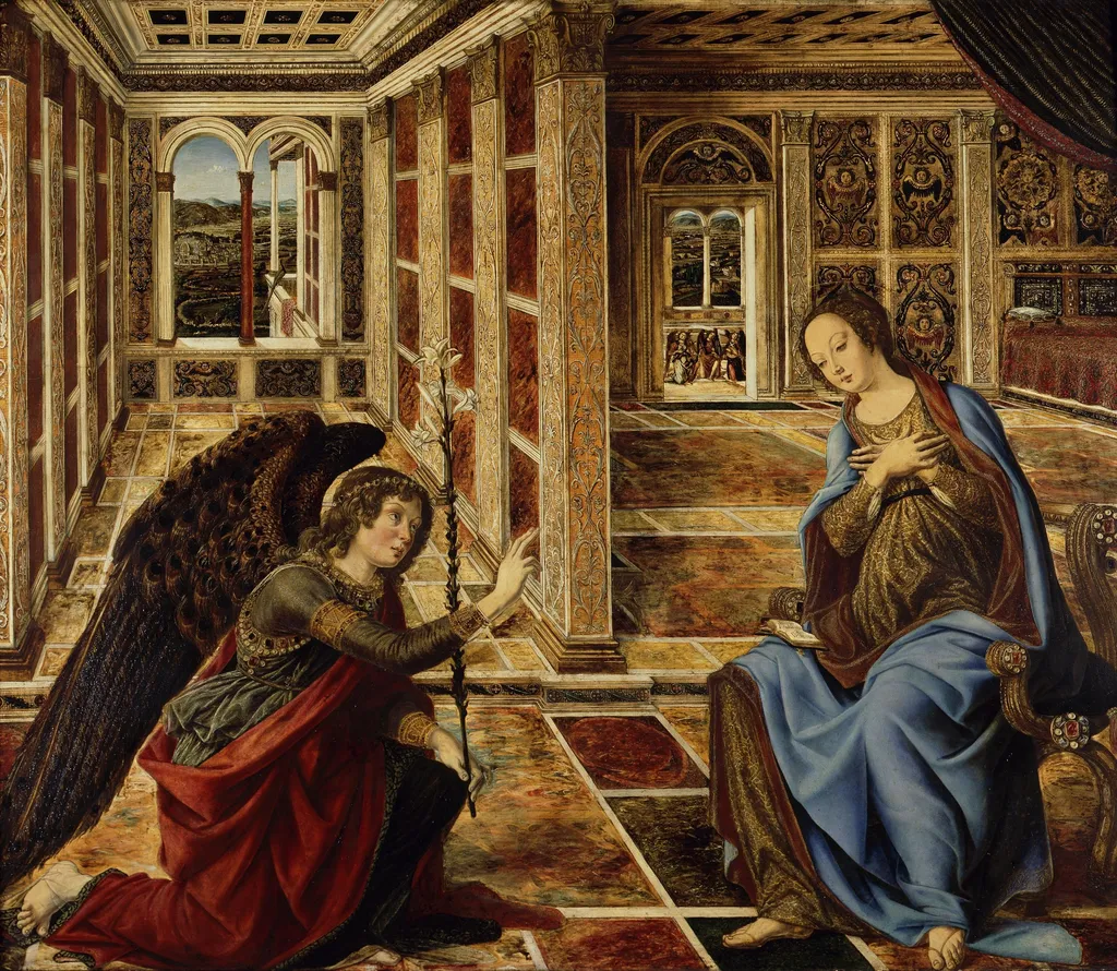 Annunciation, by Piero del Pollaiuolo, paint