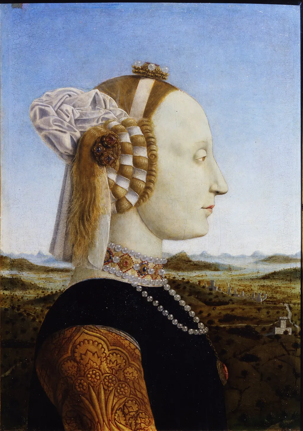 Portrait of Battista Sforza, by Piero della Francesca, tempera