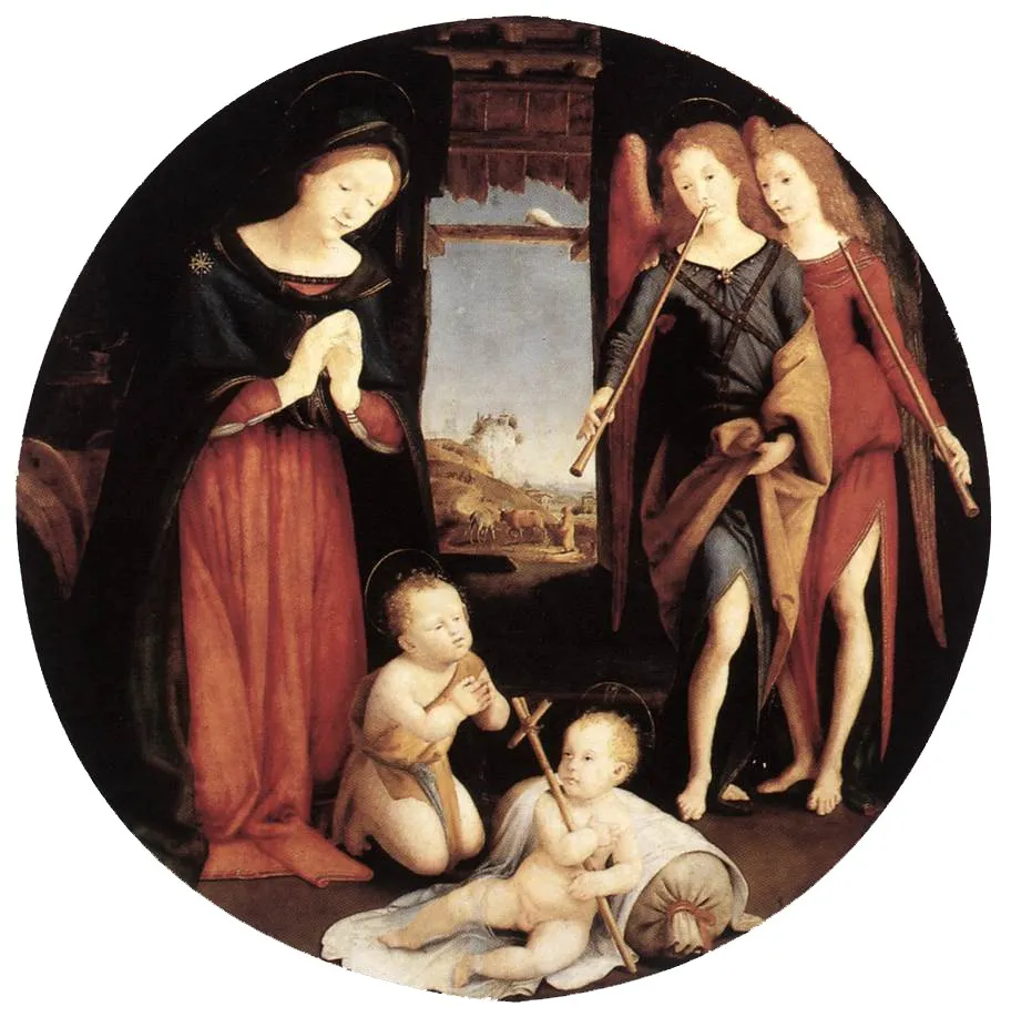 Adoration of the Child, by Piero di Cosimo, oil, 1510