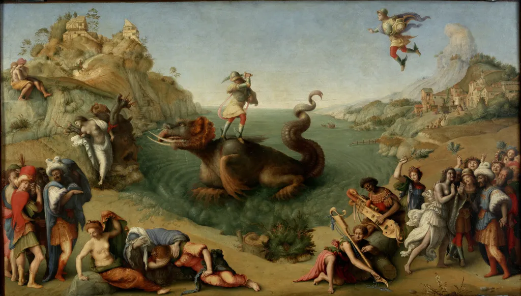Perseus Freeing Andromeda, by Piero di Cosimo, oil, 1510