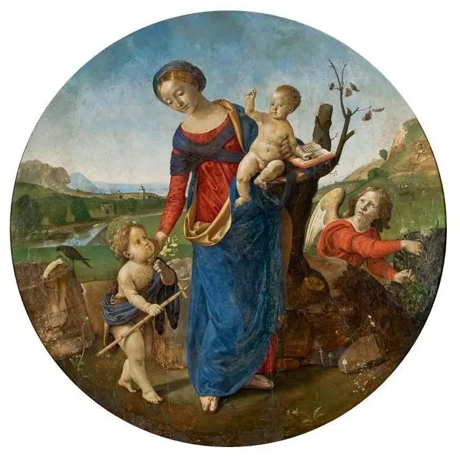 Virgin and Child with Young St. John the Baptist, and an Angel, by Piero di Cosimo