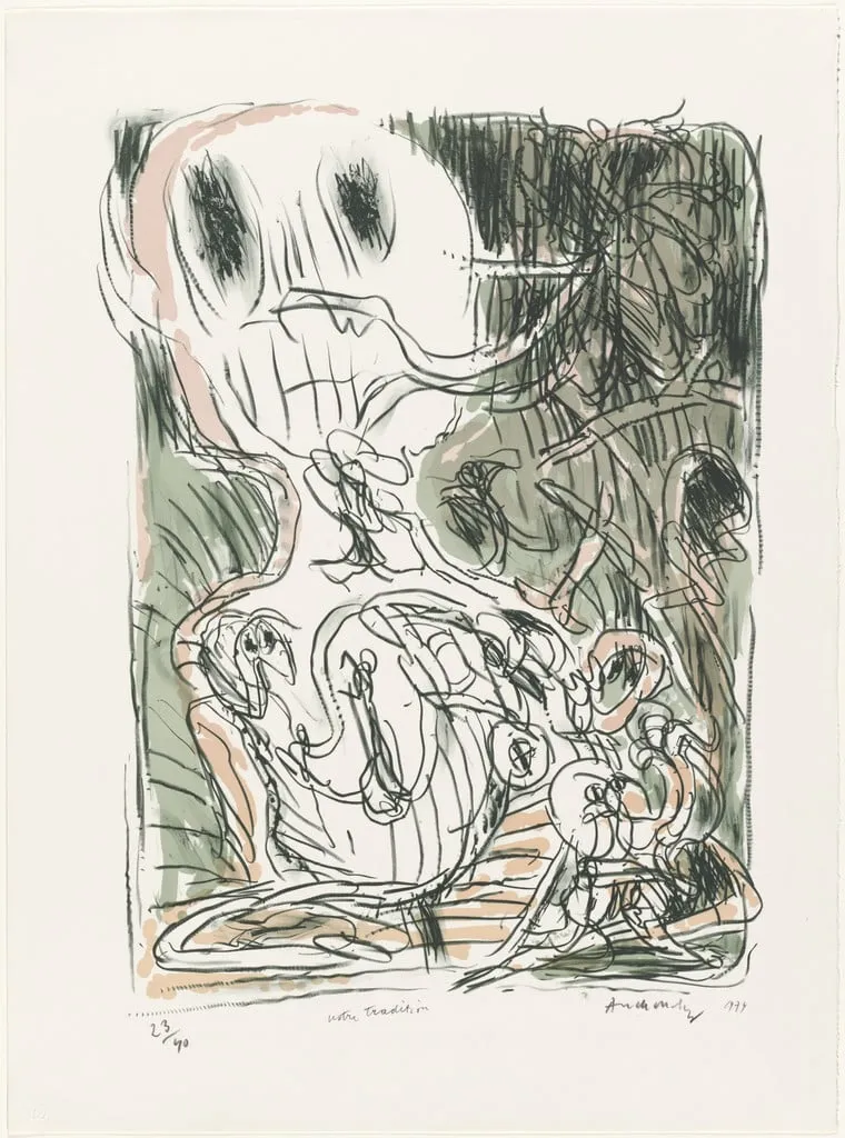 Untitled, by Pierre Alechinsky, ink, 1974