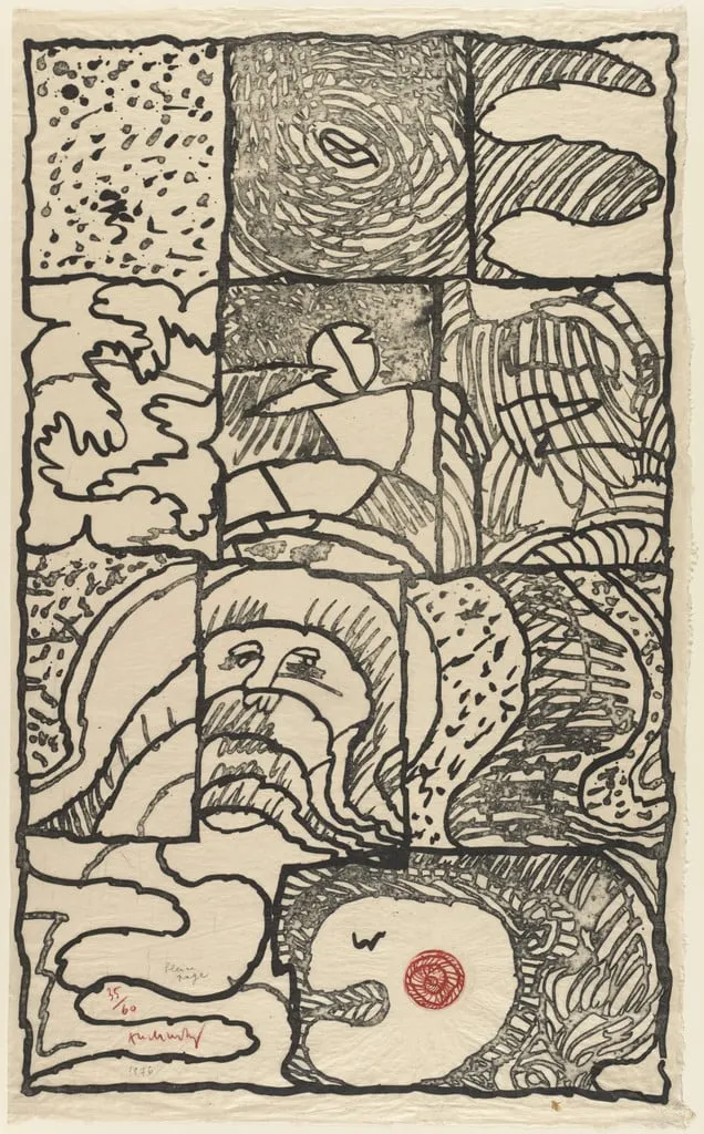 Untitled, by Pierre Alechinsky, ink, 1976