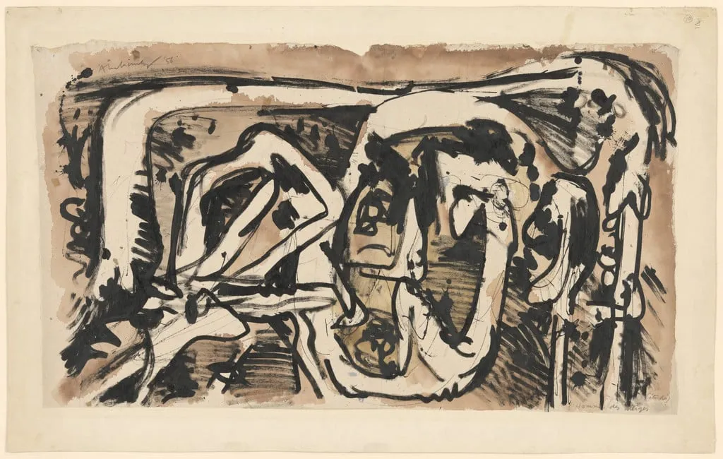 Untitled, by Pierre Alechinsky, watercolor, 1956