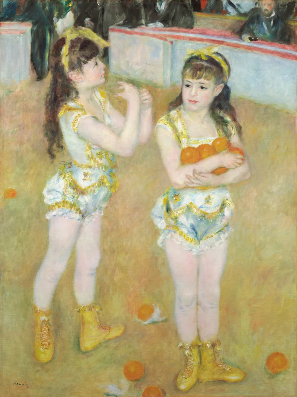 Acrobats at the Cirque Fernando (Francisca and Angelina Wartenberg), by Pierre-Auguste Renoir, oil, 1879