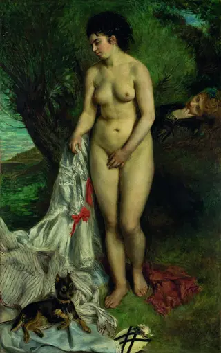 Bather with a Griffon Dog, by Pierre-Auguste Renoir