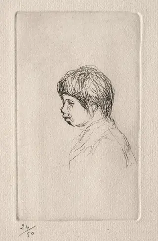 Claude Renoir, the Artist's Son, in Profile, by Pierre-Auguste Renoir