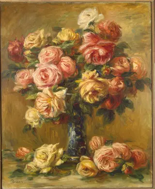 Roses in a Vase, by Pierre-Auguste Renoir