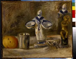 Still Life with a faience Figure, by Pierre-Auguste Renoir, 1890