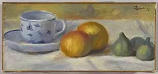 Still Life with Blue Cup, by Pierre-Auguste Renoir