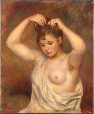 Woman Arranging her Hair