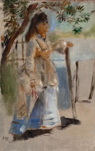 Woman by a Fence, by Pierre-Auguste Renoir