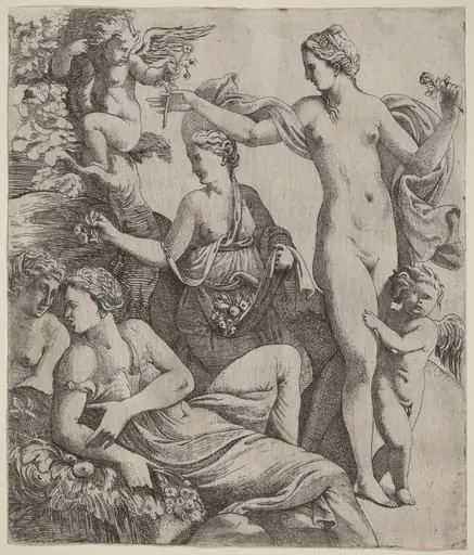 Venus with the Graces and Putti, by Pierre Biard the Younger