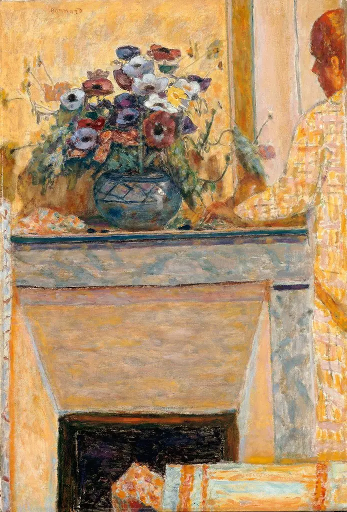 Fleurs sur une cheminée au Cannet, by Pierre Bonnard