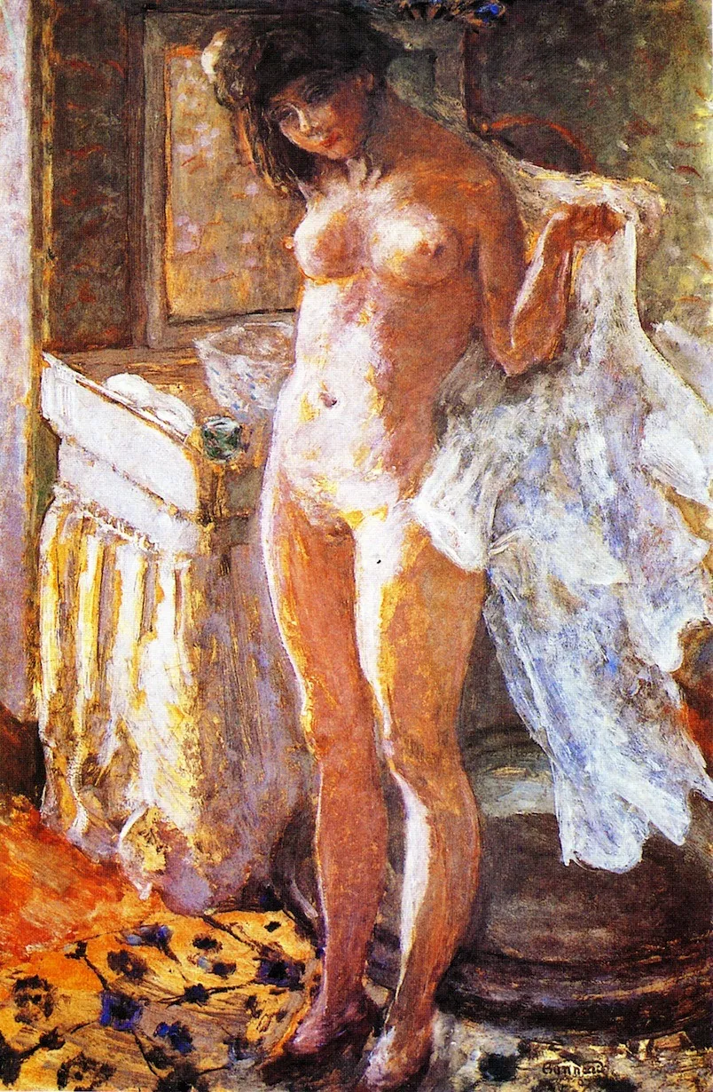 In the Bathroom, by Pierre Bonnard, oil, 1907