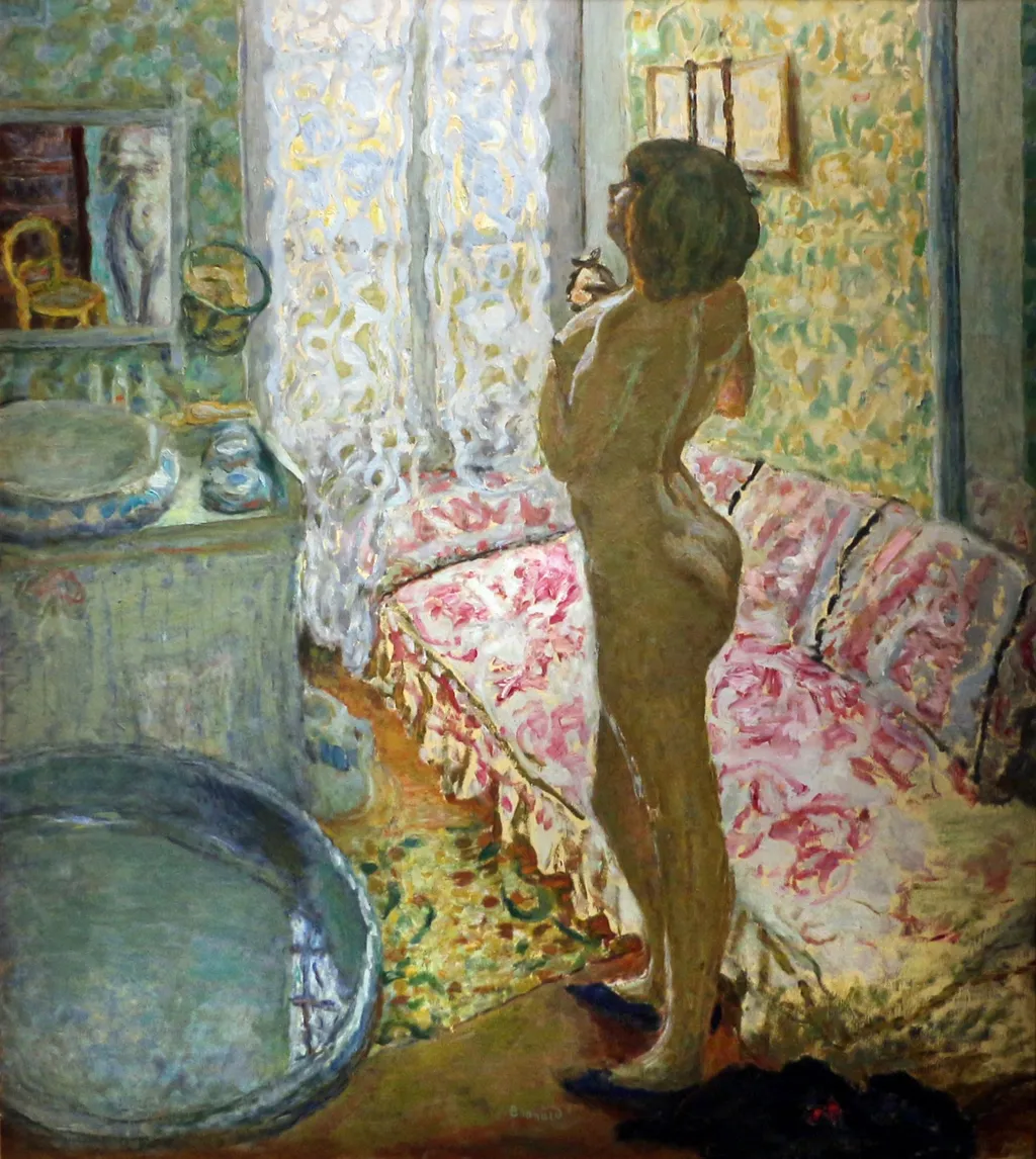 Nude against the light, by Pierre Bonnard, oil, 1908