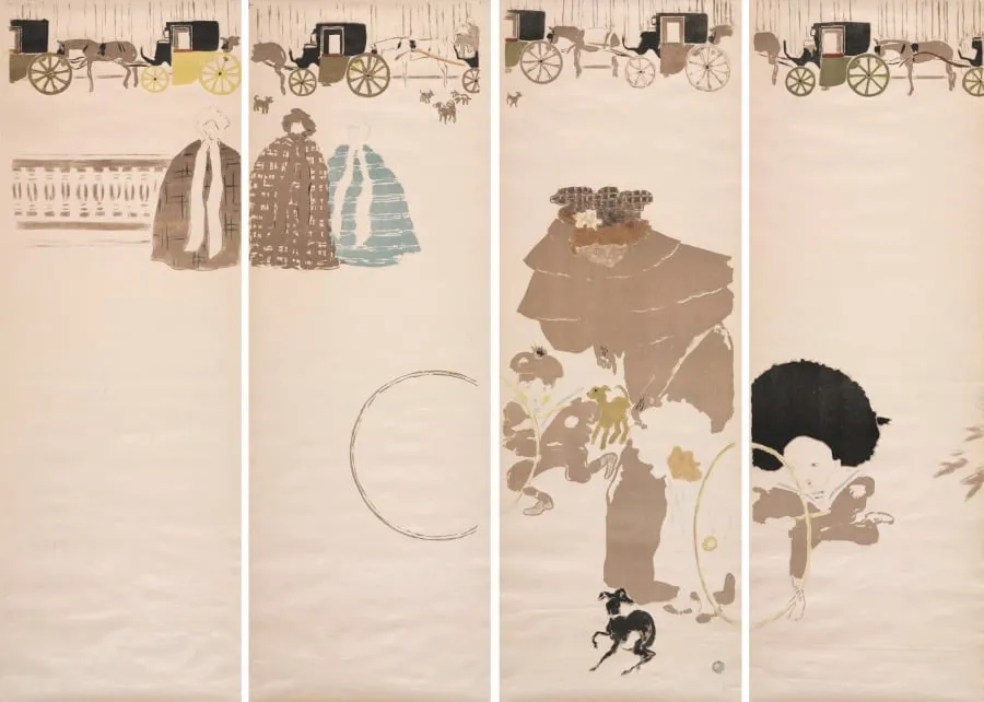 Nursemaids’ Promenade, Frieze of Carriages, by Pierre Bonnard, 1895