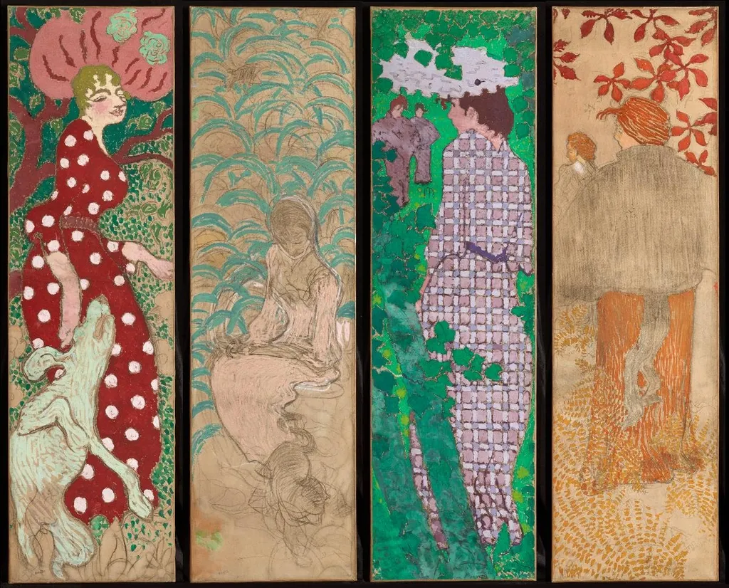 Panneaux décoratifs - Femmes au jardin, by Pierre Bonnard, unspecified, 1896