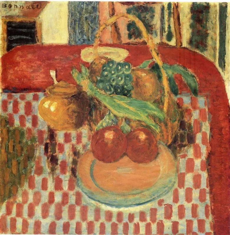 The Checkered Tablecloth, by Pierre Bonnard, oil, 1916