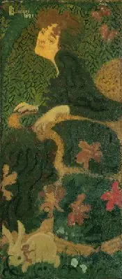 Young Girl Sitting with a Rabbit, by Pierre Bonnard