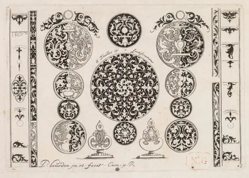# 6 from " Livre second essais de gravjre " second book of Engraved Designs, by Pierre Bourdon