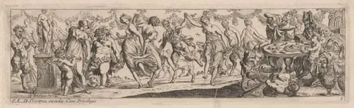 Dancing Nymphs and Satyrs, by Pierre Brebiette