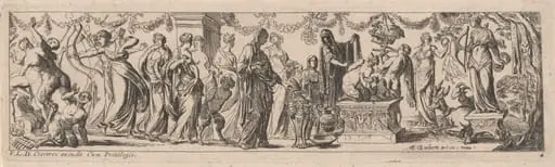 Female Satyr with Children on an Altar, by Pierre Brebiette