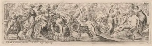 Putto Herding Goats through Garlands, by Pierre Brebiette