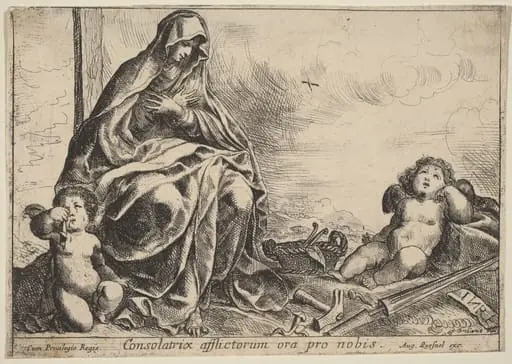 Virgin Bowing to Instruments of the Passion, by Pierre Brebiette