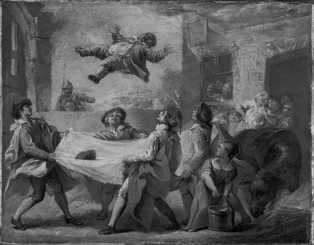 Sancho Panza Being Tossed in a Blanket, by Pierre Charles Trémolières