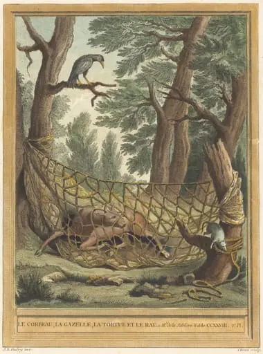 Le corbeau, la gazelle, la tortue et le rat (The Crow, the Gazelle, the Tortoise, andthe Rat), by Pierre Chenu