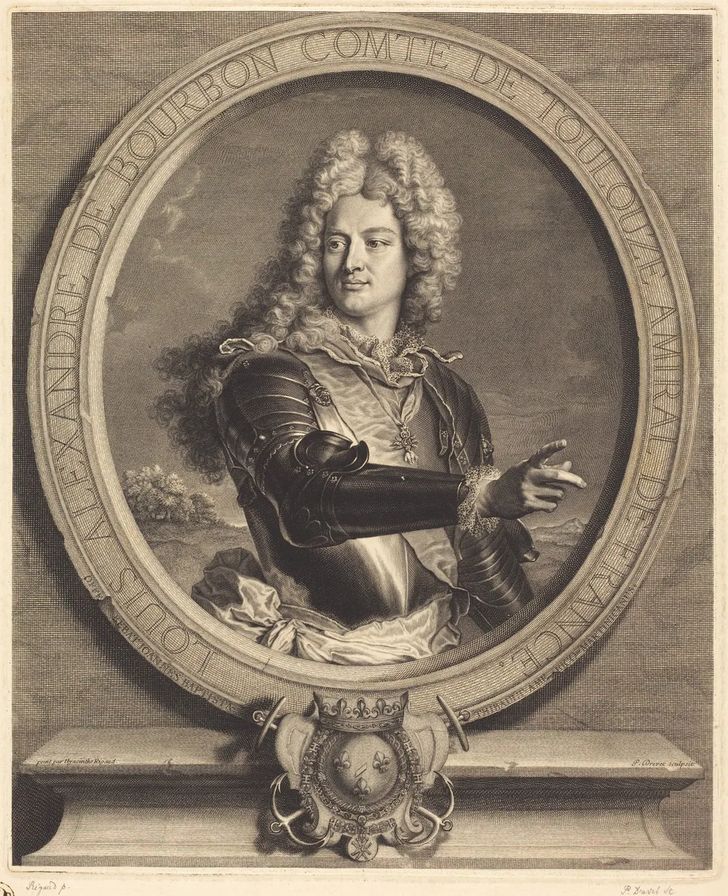 Louis-Alexandre de Bourdon, comte de Toulouse, by Pierre Drevet, ink, 1714