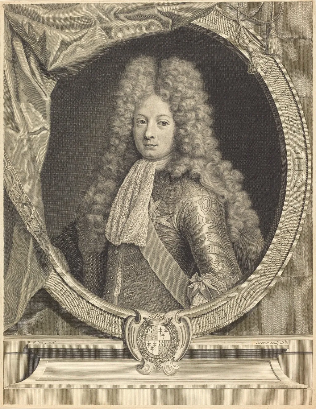 Marquis de la Vrilliere, by Pierre Drevet, ink, 1701