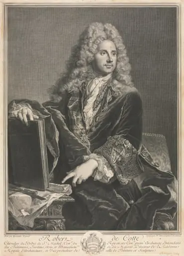 Portrait of Robert de Cotte, by Pierre Drevet