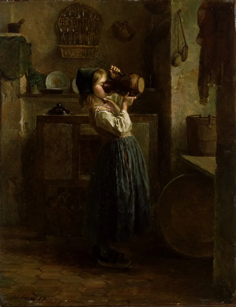 Helping Herself, by Pierre Édouard Frère, oil, 1859