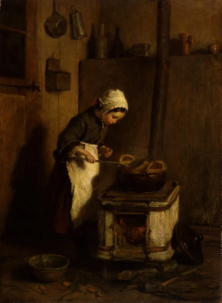 The Little Housekeeper, by Pierre Édouard Frère, oil, 1857