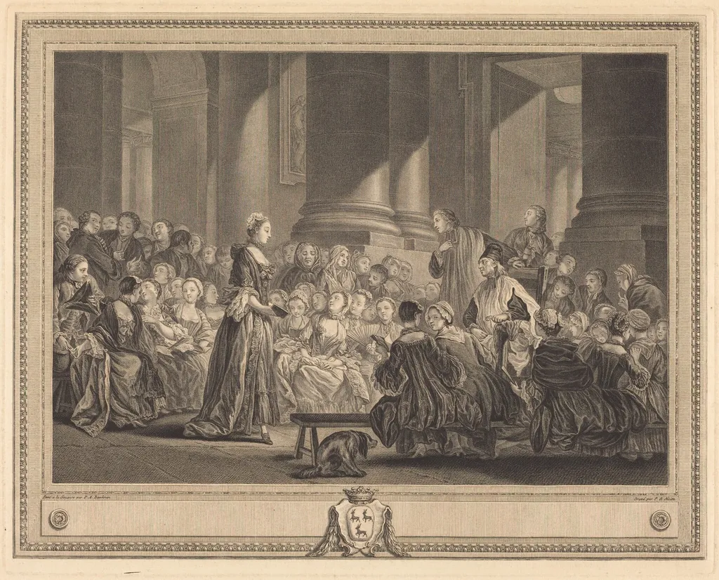 Le catechisme, by Pierre Etienne Moitte, ink, 1777
