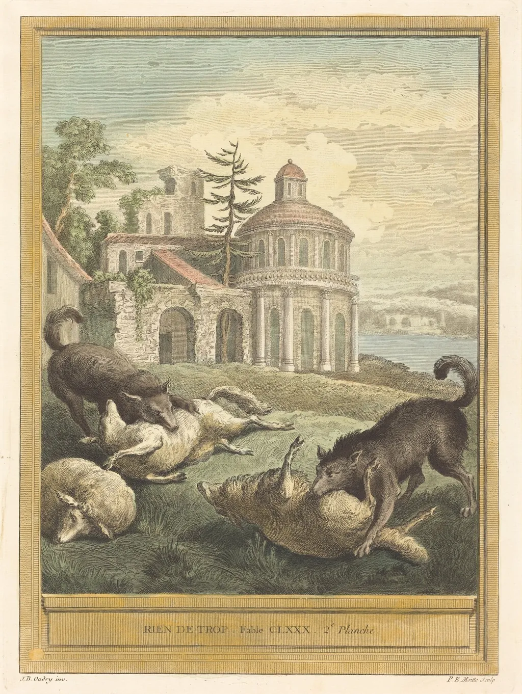 Rien de trop (Nothing in Excess), by Pierre Etienne Moitte, ink, 1756