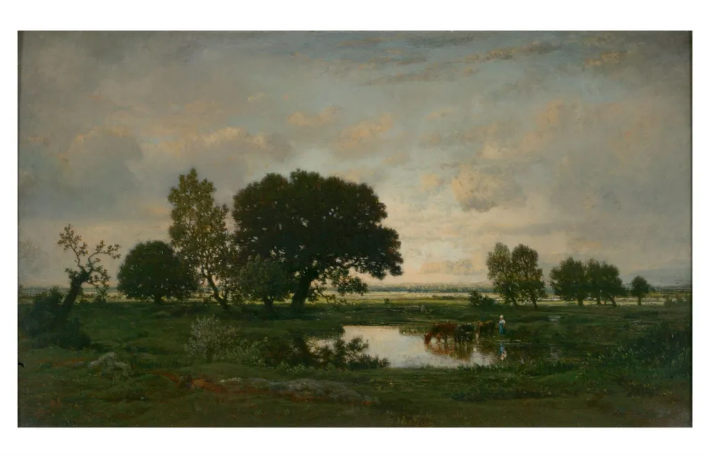The Pond, by Pierre-Etienne-Théodore Rousseau, oil, 1855